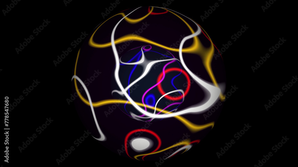 animation of an abstract futuristic sphere with curves and waves on the surface. A glass ball, a crystal fantastic sphere on a black background. animation of an abstract futuristic sphere with curves and waves on the surface. A glass ball, a crystal fantastic sphere on a black background.