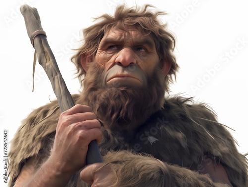 Neandertal prehistoric primitive caveman 3d illustration