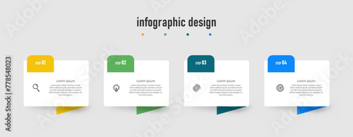 Modern info graphic business template and data visualization with 4 options. can be used for workflow diagram, info chart, web design. vector illustration.