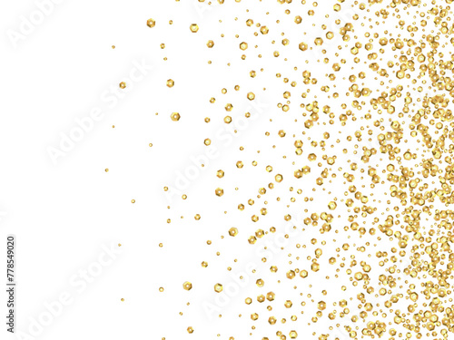 gold decorative sequins isolated on white background. vector illustration