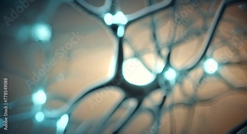 Abstract close up neurons cells presentation Synapses and axons transmitting electrical signals concept of electrical signal transport photo