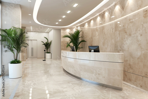 Reception desk in the hall of the office