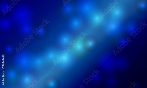 Abstract background with blue matte spheres isolated on light dark blue. Banner design with blue floating bubbles.