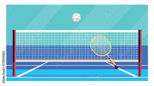 Badminton net icon vector illustration logo design