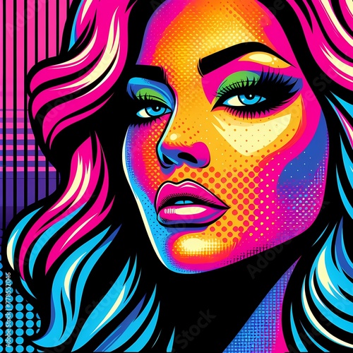 Colorful woman face