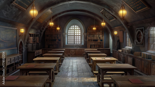 Enchanted Classroom: Old-fashioned Setting for Magic School