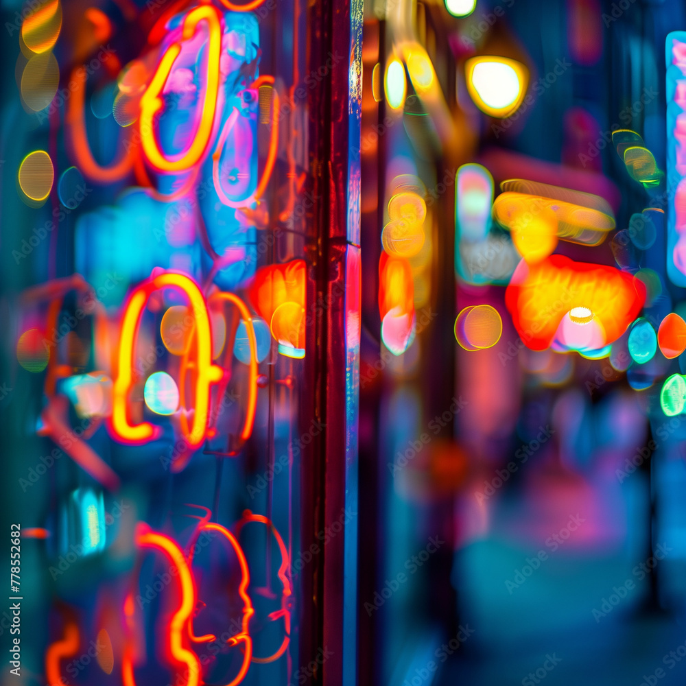 Neon Lights in Urban Nightlife Neon Lights in Urban Nightlife