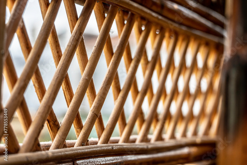 Traditional room dividers are made from Indonesian rattan 