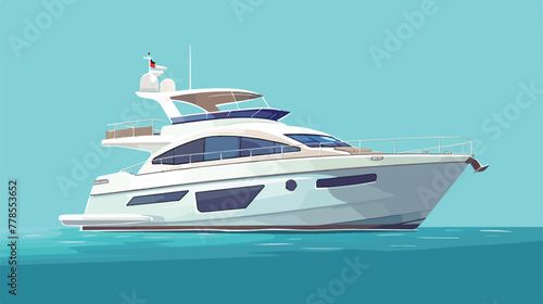 Boat illustration 2d flat cartoon vactor illustrati © iclute