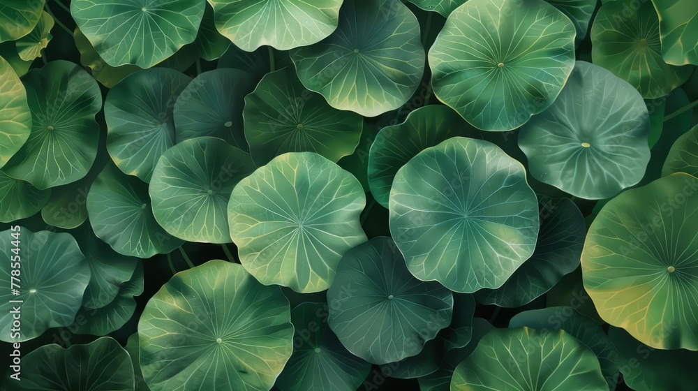 Green Lotus Leaves Pattern