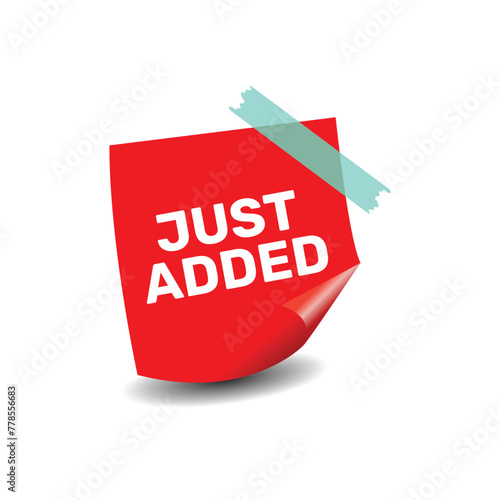 Just added red sticker memo shape vector illustration design.