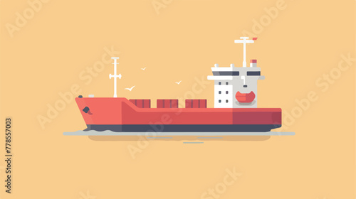 Cargo ship solid icon illustration vector graphic 2 photo