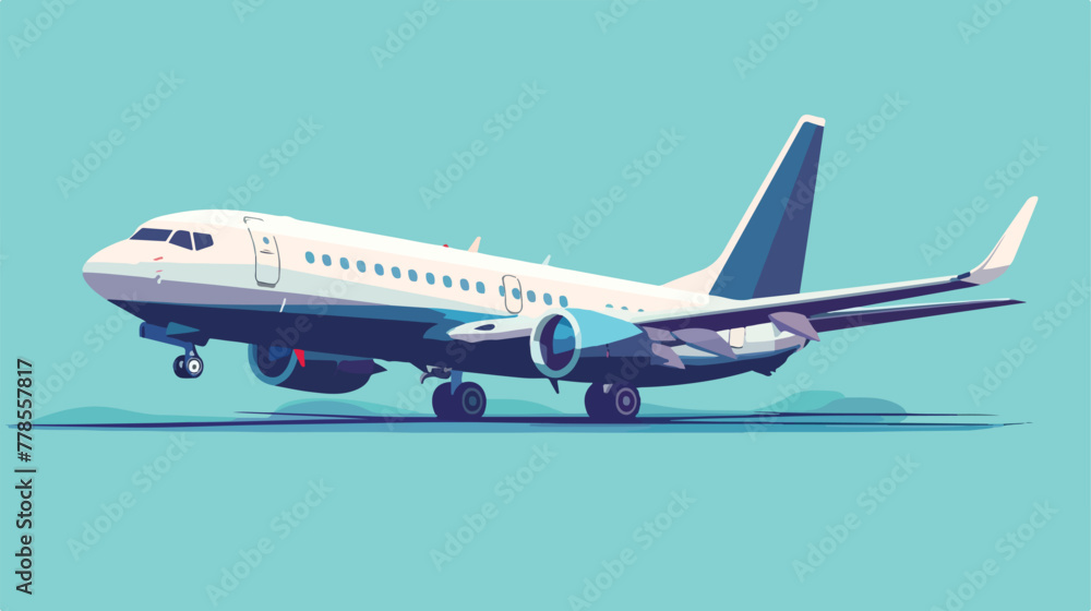 Cartoon Jet Airliner 2d flat cartoon vactor illustr