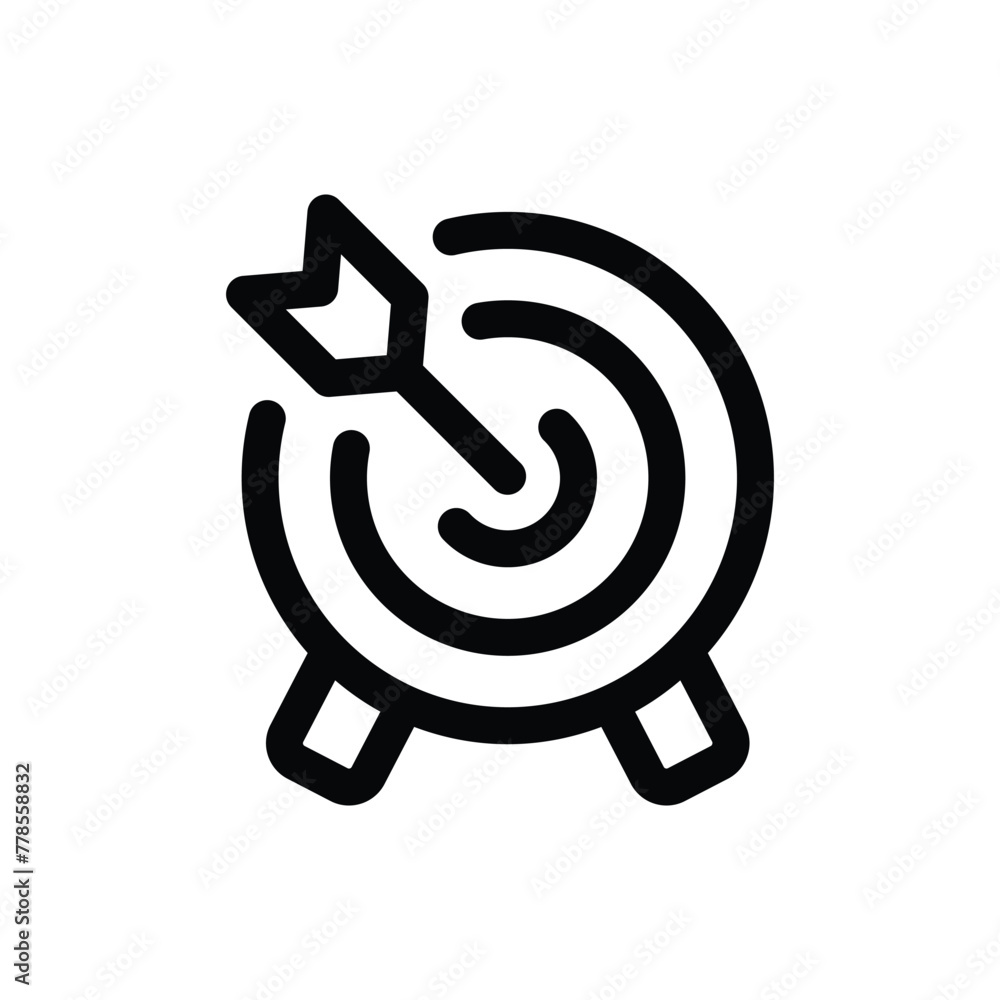 Simple Target line icon isolated on a white background Simple Target line icon isolated on a white background