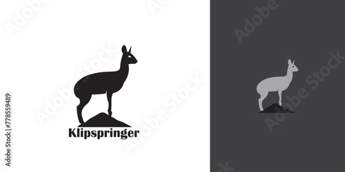 Klipspringer animal logo design, suitable for your business. photo