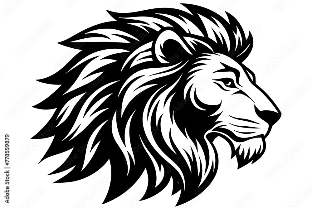 lion-logo-in-profile---no-background vector illustration 