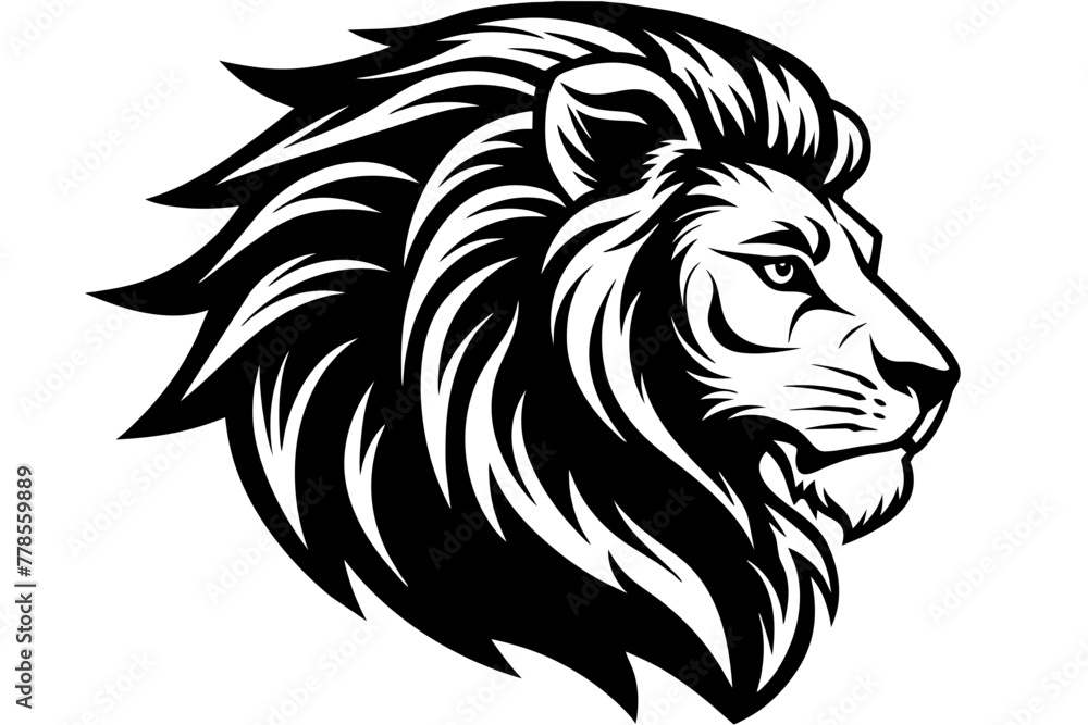 lion-logo-in-profile---no-background vector illustration 