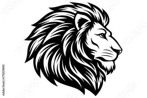 Fototapeta Naklejka Na Ścianę i Meble -  lion-logo-in-profile---no-background vector illustration 