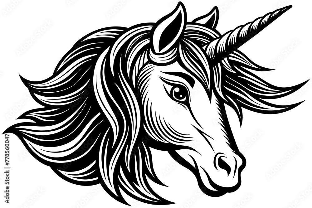 unicorn-head--white-background-vector-illustration