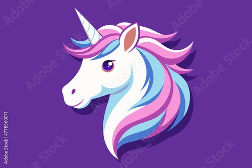 unicorn-head--white-background-vector-illustration