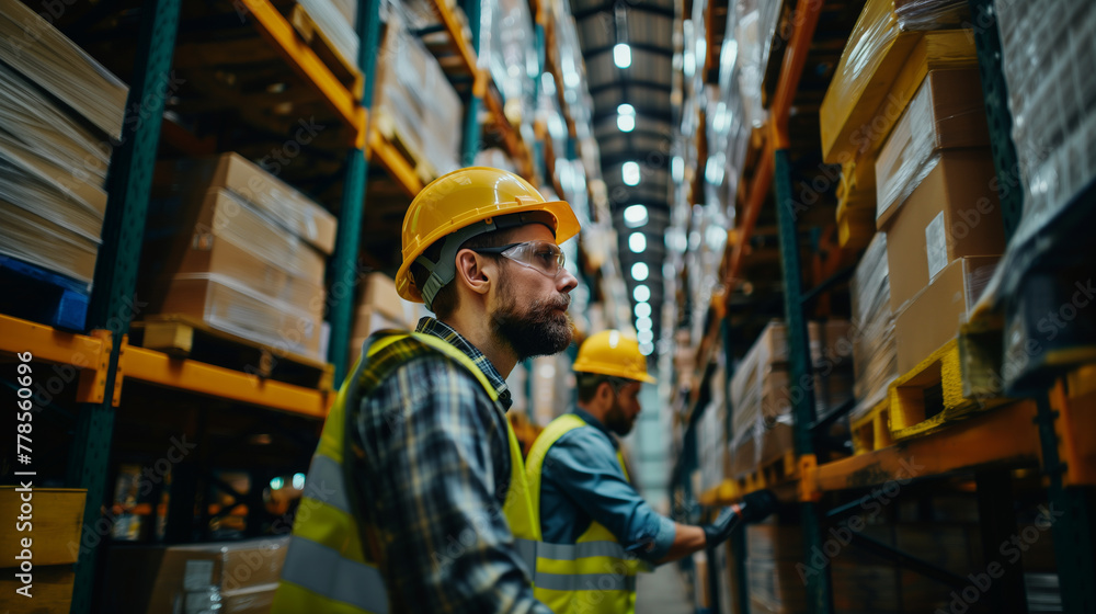 Diverse Warehouse Staff Loading, Sorting, and Managing Inventory in a Spacious Storage Facility : Man and Woman Teamwork in Logistics. Diverse Warehouse Staff Loading, Sorting, and Managing Inventory in a Spacious Storage Facility : Man and Woman Teamwork in Logistics.