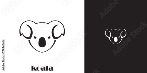 Koala head logo design.