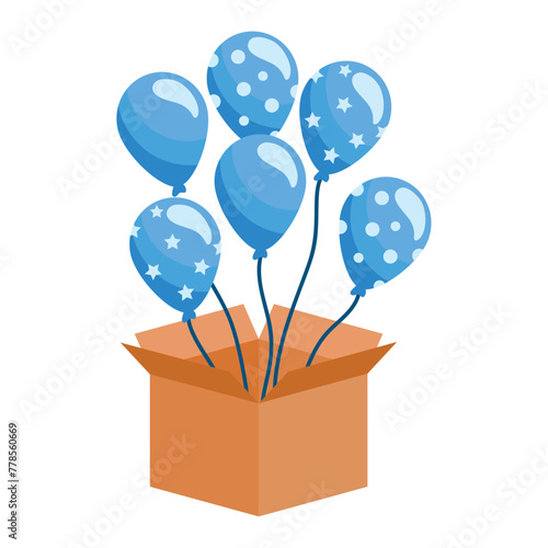 gender reveal blue balloons