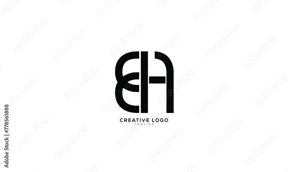 EA EH Abstract initial monogram letter alphabet logo design