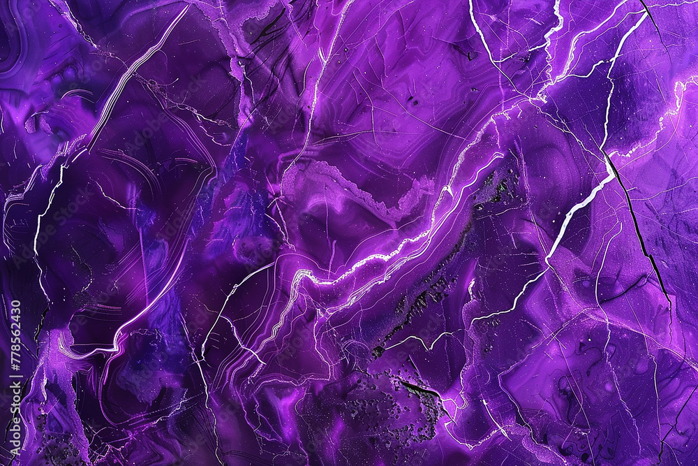 A radiant purple marble canvas, where streaks of neon purple stand out against a darker violet background, evoking a sense of energy and modernity. 32k, full ultra HD, high resolution - obrazy, fototapety, plakaty 