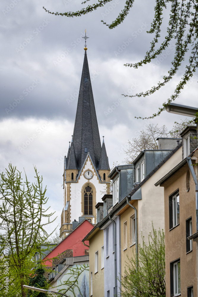 St. Joseph's Church rises above the narrow, winding streets of Cologne's Ehrenfeld district