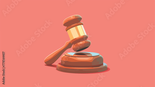 Cute auction icon illustration vector graphic 2d fl