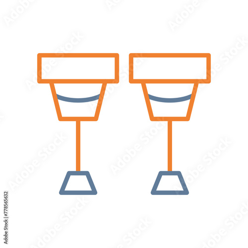 Crutches Line Two Color Icon