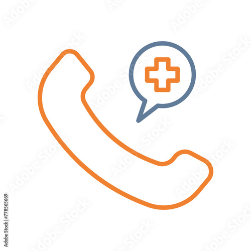 Emergency Line Two Color Icon