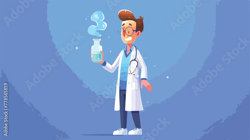 Cute doctor with desinfectant illustration vector g photo