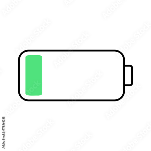 Simple low battery outline icon