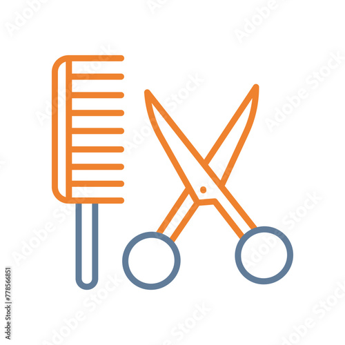 Hairdresser Line Two Color Icon
