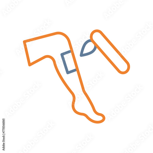 Depilation Line Two Color Icon
