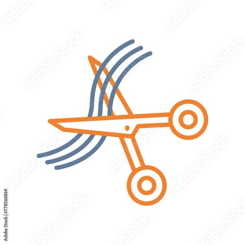 Hair Cuting Line Two Color Icon