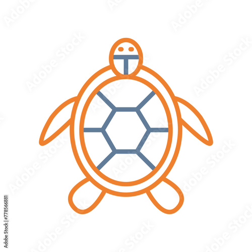 Turtle Line Two Color Icon
