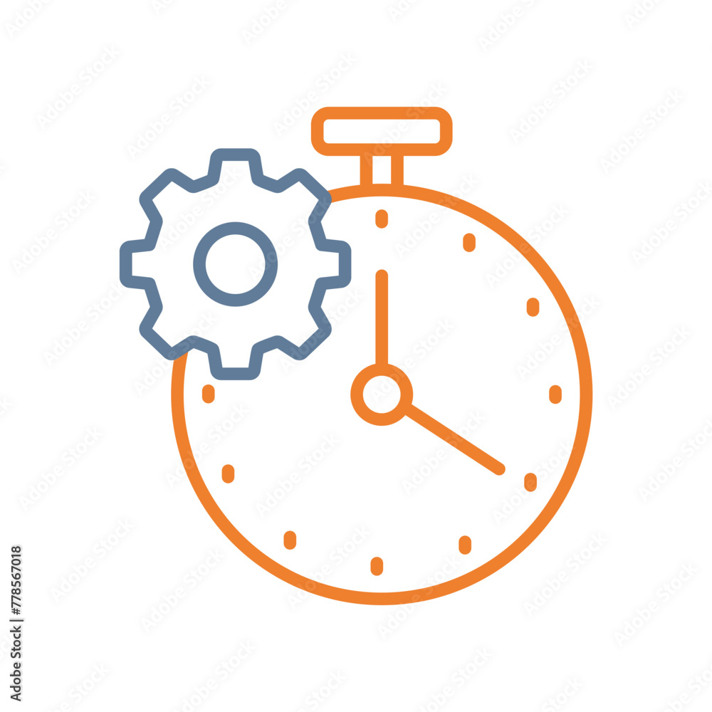 Time Management Line Two Color Icon Time Management Line Two Color Icon