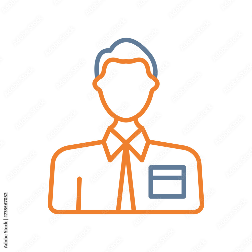 Businessman Line Two Color Icon Businessman Line Two Color Icon