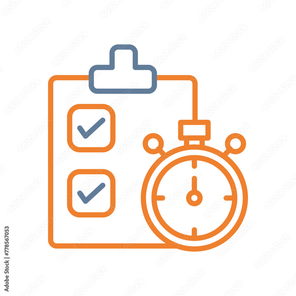 Project Deadline Line Two Color Icon Project Deadline Line Two Color Icon