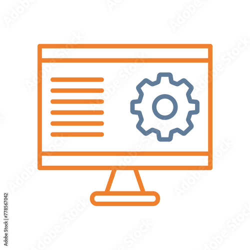 Monitoring Line Two Color Icon