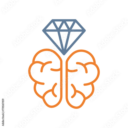 Brilliant Brain Line Two Color Icon