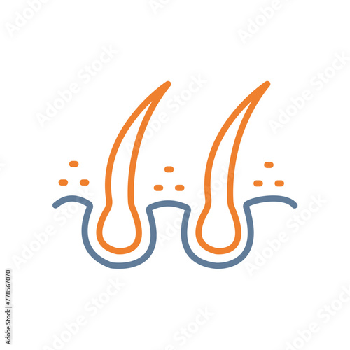 Hair Follicle Line Two Color Icon