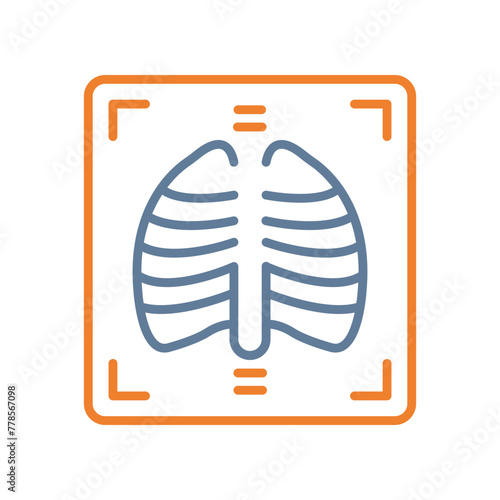 X Ray Line Two Color Icon