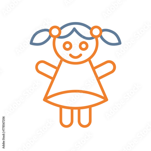 Doll Line Two Color Icon