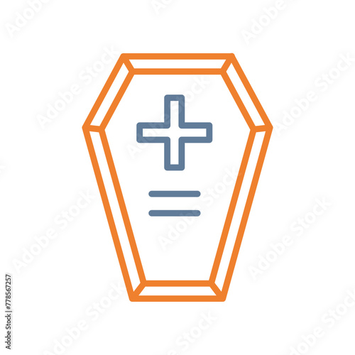 Coffin Line Two Color Icon