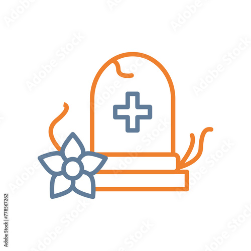 Grave Line Two Color Icon