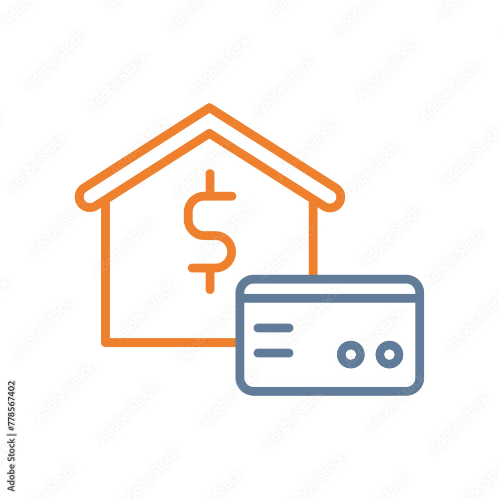 Atm Card Line Two Color Icon Atm Card Line Two Color Icon